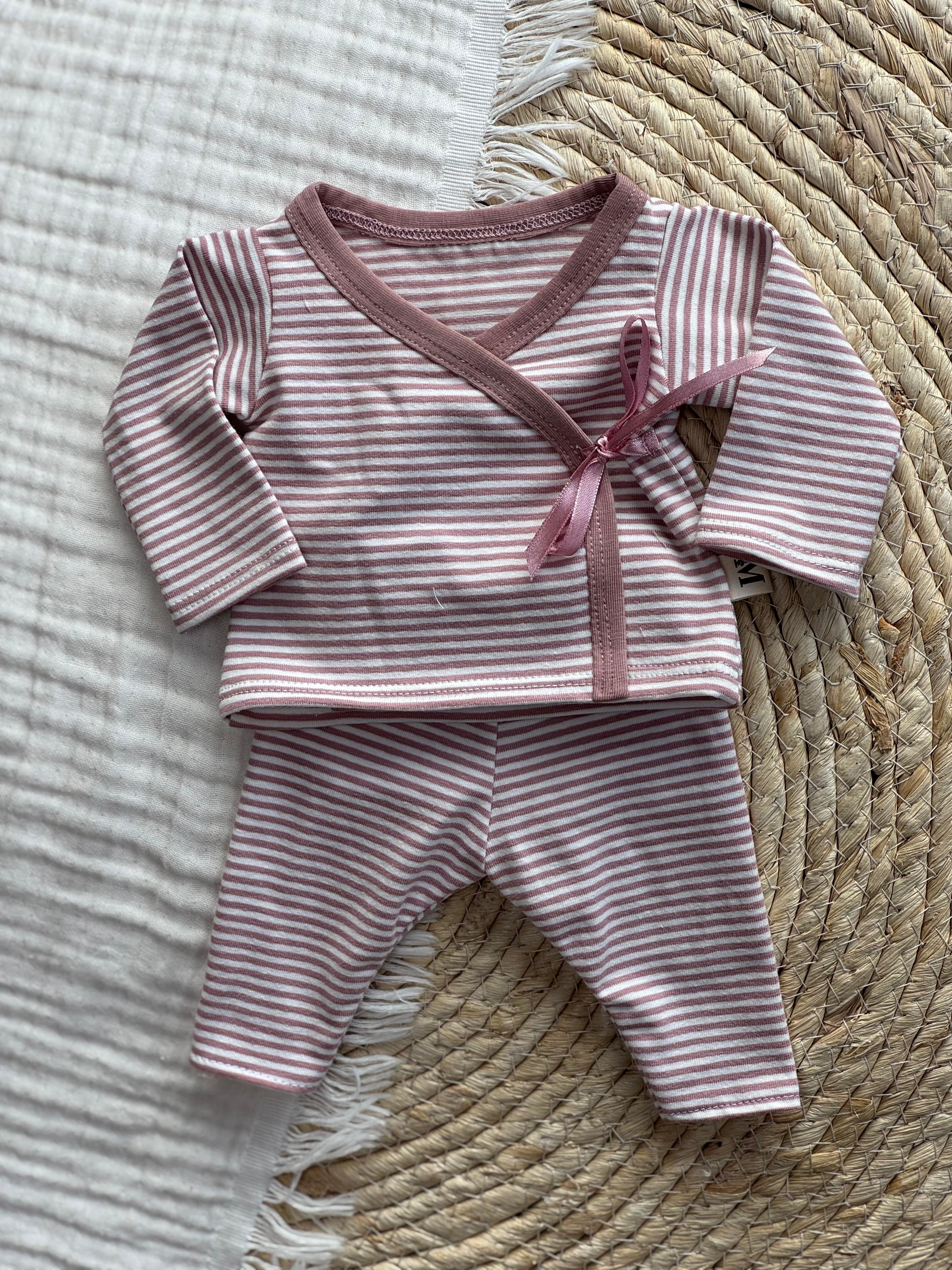 Prematuur Set Oud Roze Stripes