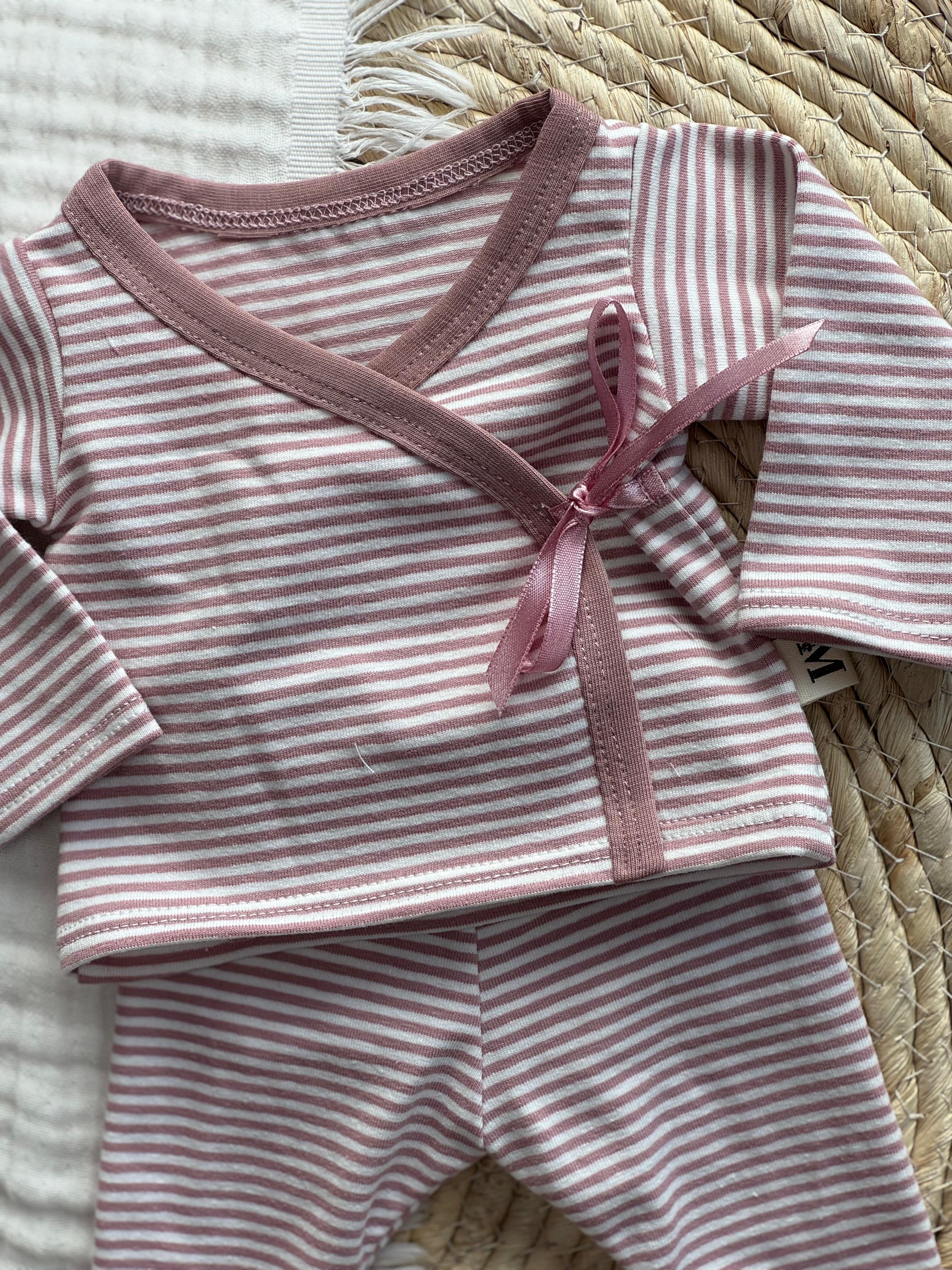 Prematuur Set Oud Roze Stripes